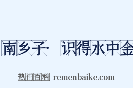 南乡子·识得水中金是什么意思的图片